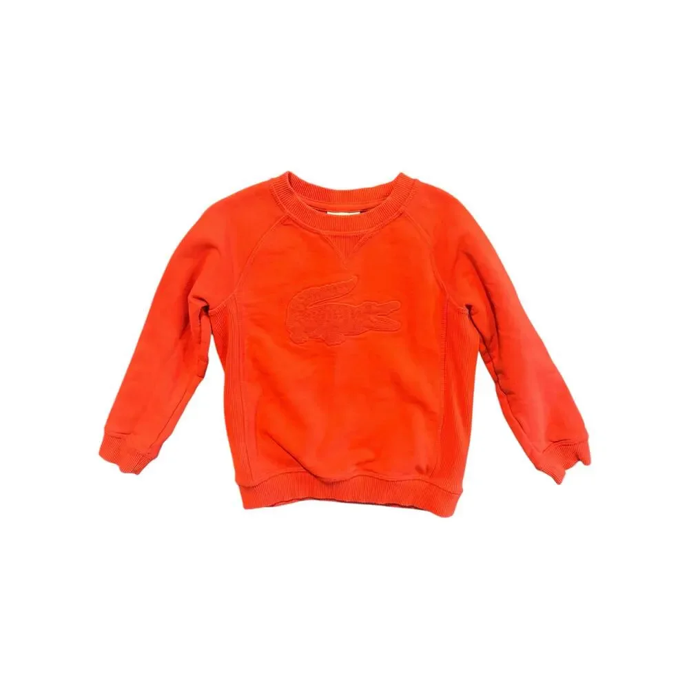 Lacoste Kids Red Orange Crocodile Logo Sweatshirt Size 4